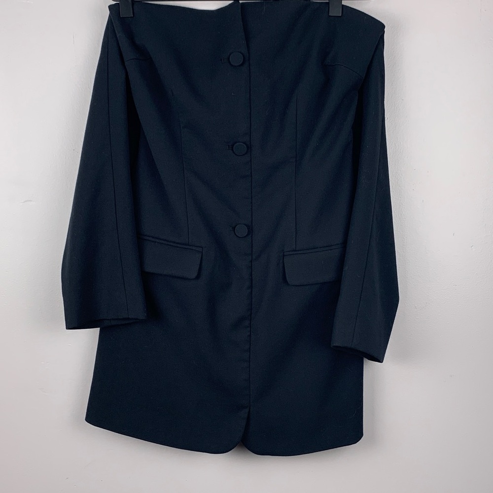 Abercrombie & Fitch Black long Sleeve Dress open shoulder zipper back SP